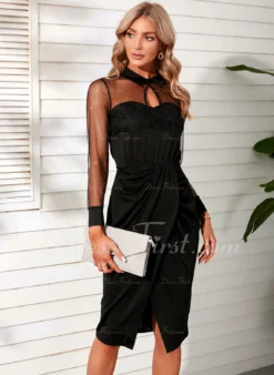 Sexy Trumpet/Mermaid Cotton Blends Midi Dresses