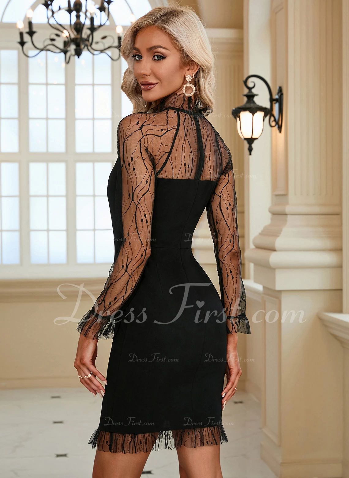 Scoop Elegant Trumpet/Mermaid Cotton Blends Mini Dresses - Image 5