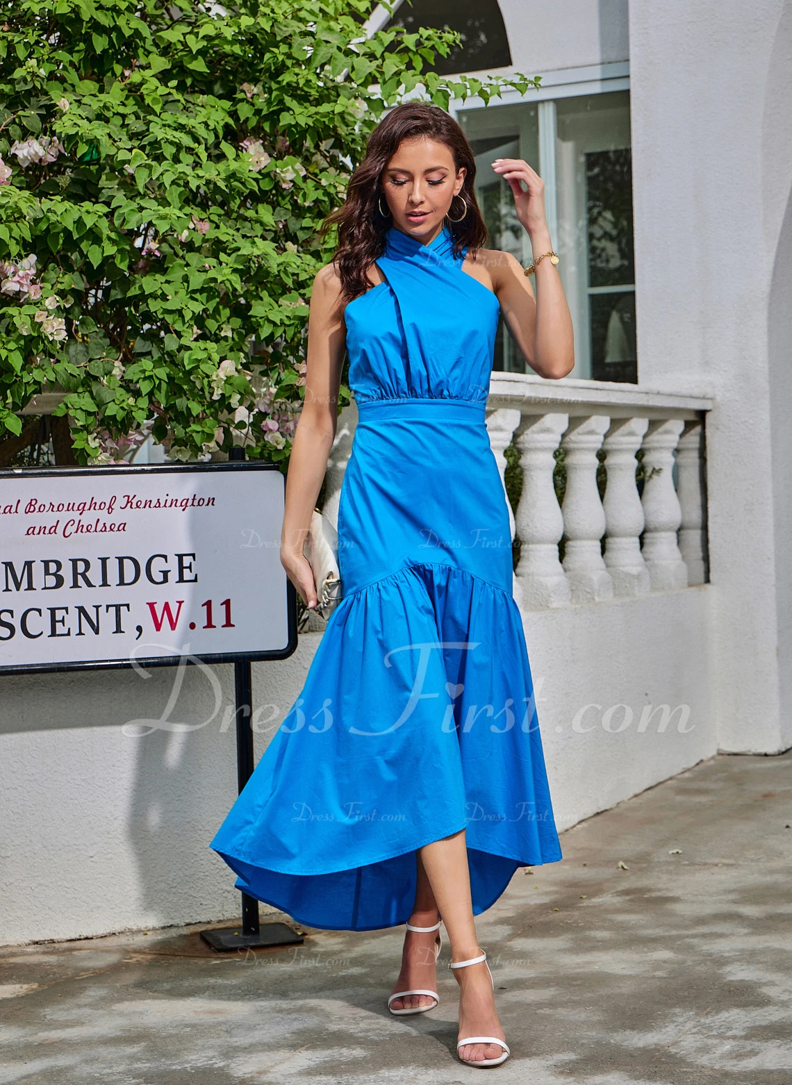 Ruffle Asymmetrical Vacation Trumpet/Mermaid Cotton Asymmetrical Dresses - Image 4