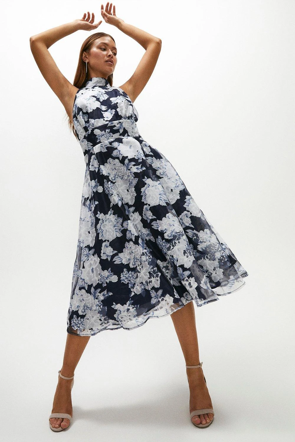 Coast Bow Back Organza Dress - Image 3