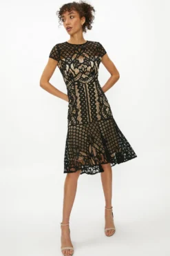 Coast Capped Sleeve Lace Dress