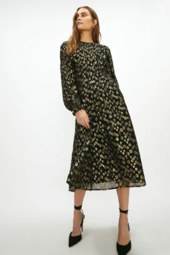 Coast Premium Gold Fleck Back Detail Midi Dress