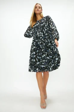Coast Smock Button Detail Midi Dress