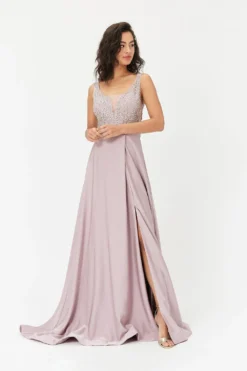 Coast Beaded Satin Maxi Dress