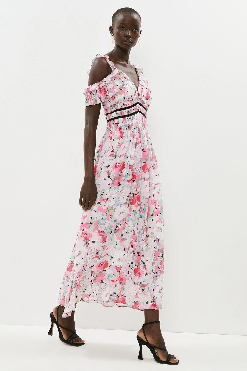 Coast Trim Insert Printed Cami Midi Dress