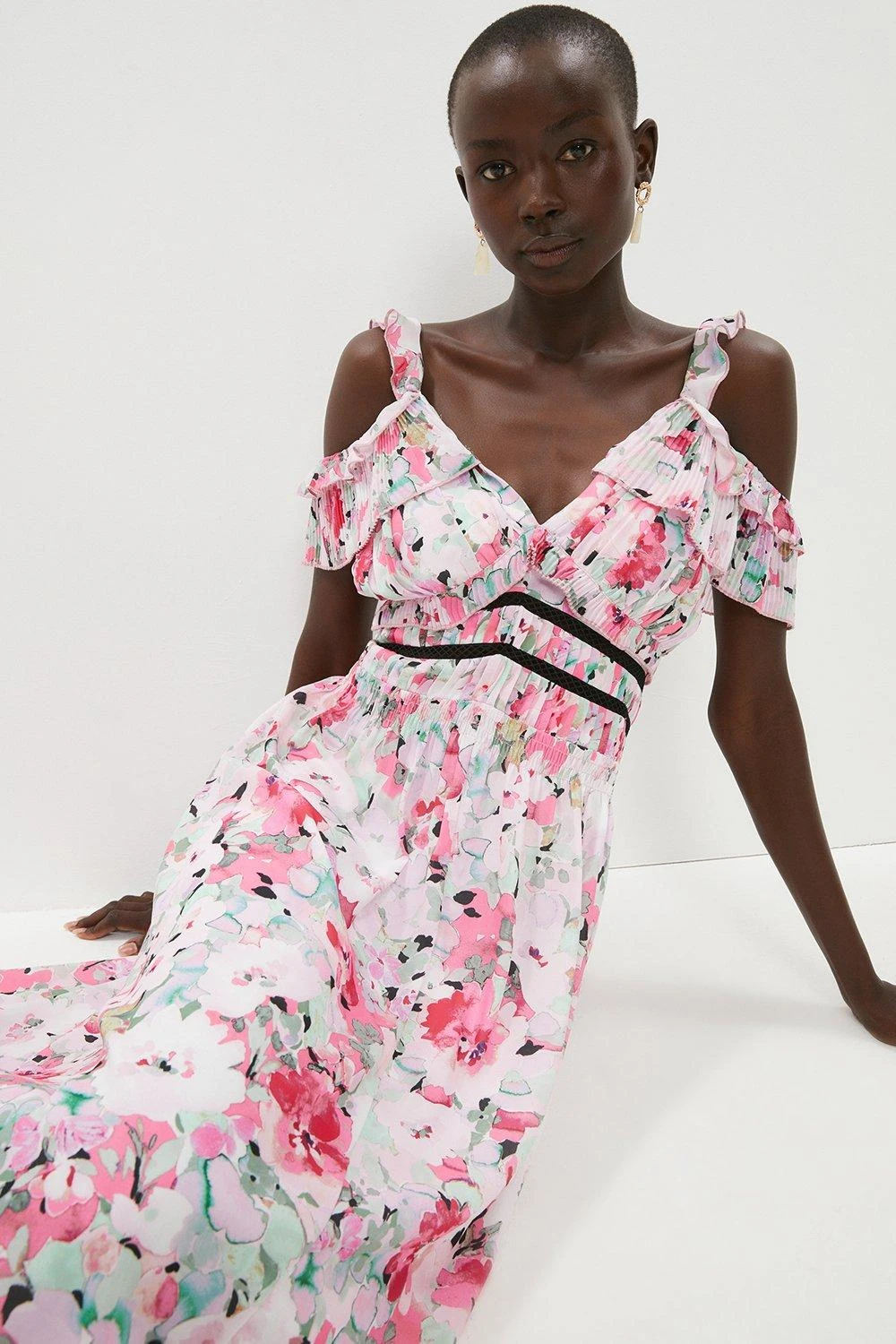 Coast Trim Insert Printed Cami Midi Dress - Image 2