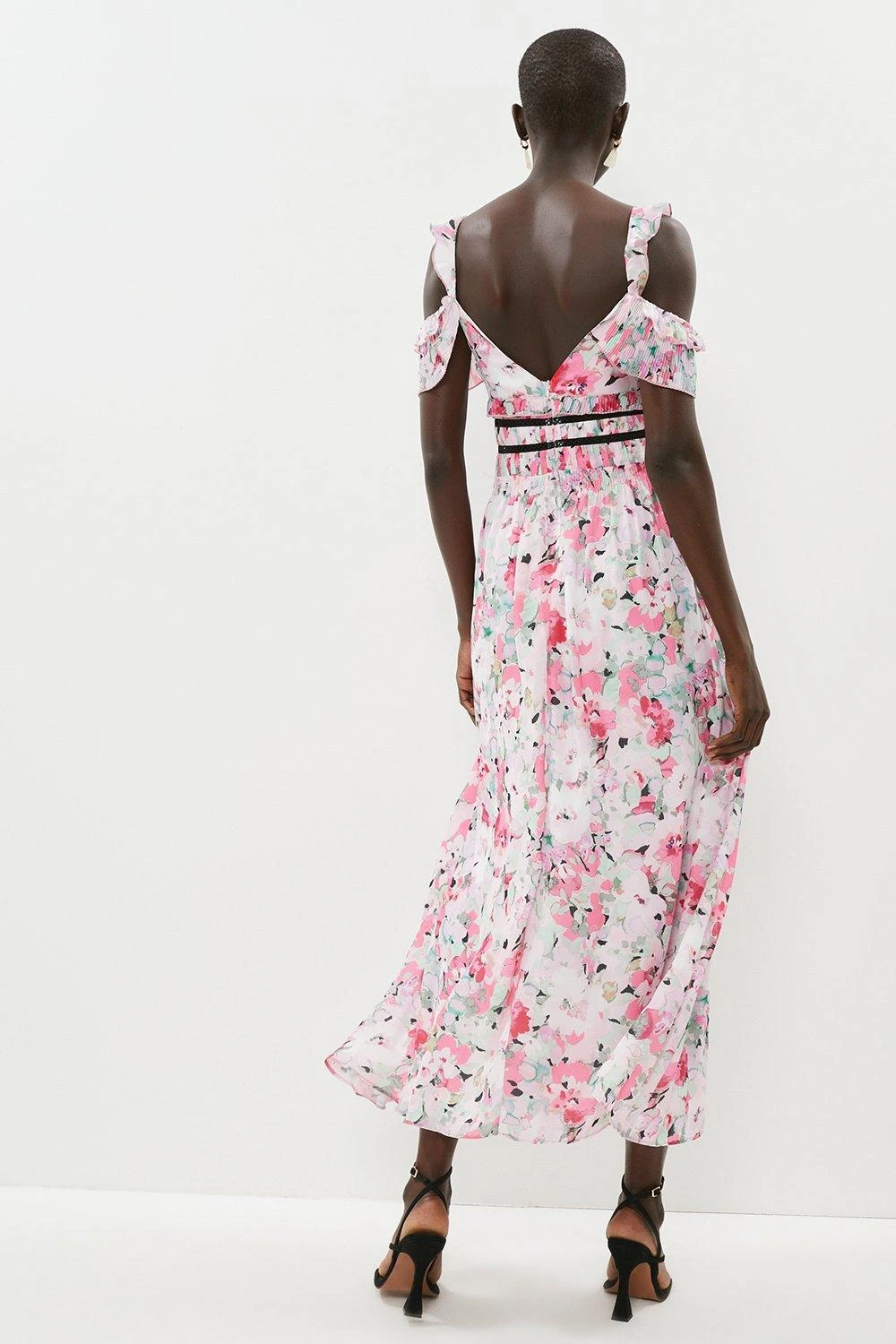 Coast Trim Insert Printed Cami Midi Dress - Image 3