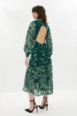 Coast All Over Embroidered Long Sleeve Maxi Dress