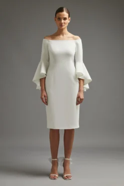 Coast Ruffle Sleeve Column Dress