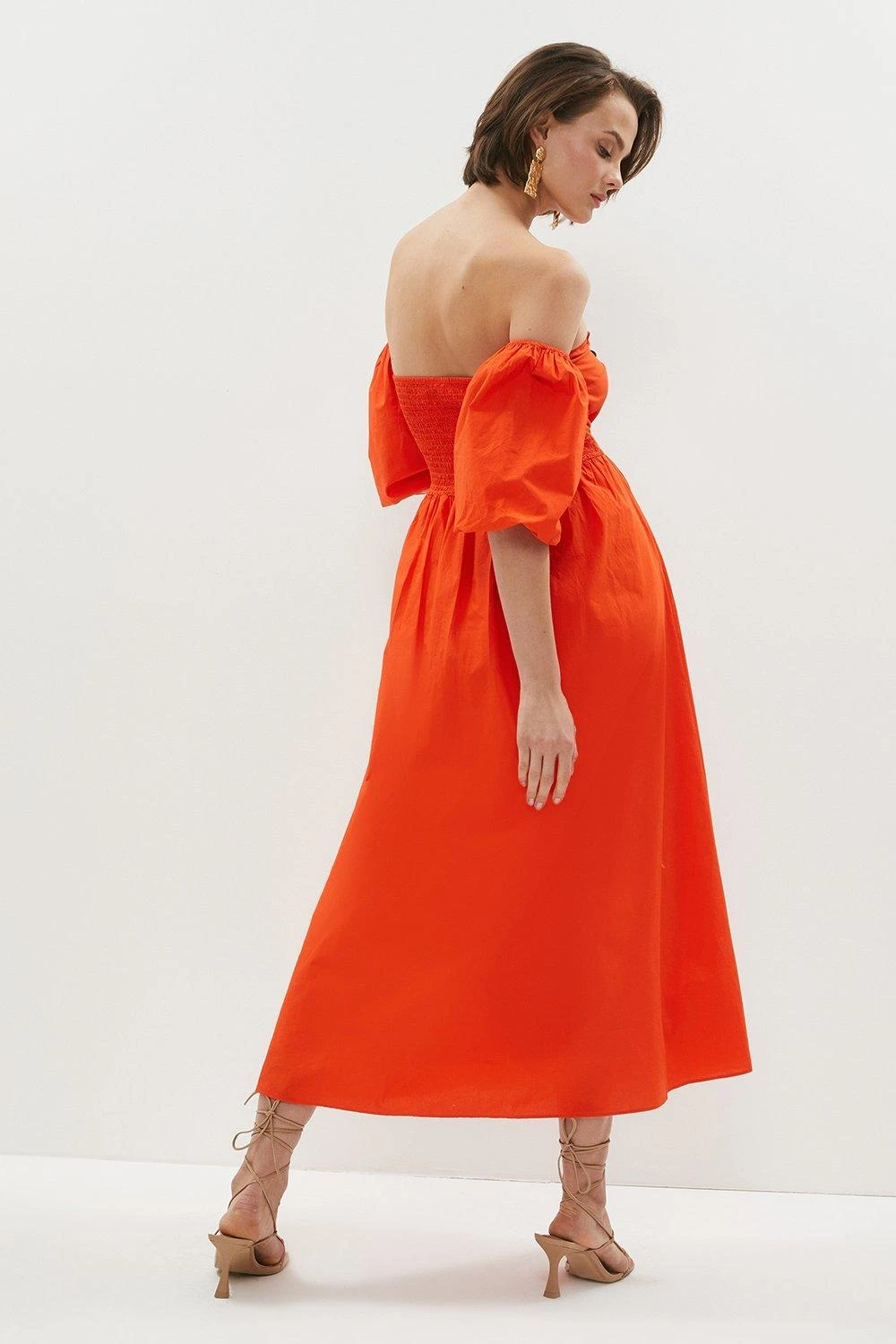 Coast Bandeau Poplin Dress With Detachable Sleeves - Image 3