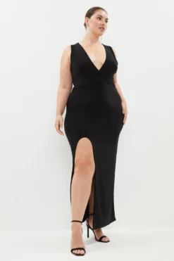 Coast Plus Size Plunge Slinky Jersey Maxi Dress