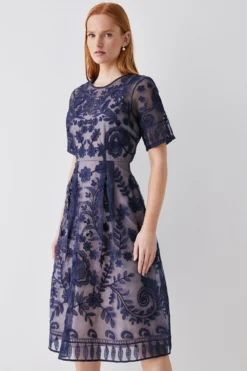 Coast Premium Embroidered Organza Midi Dress