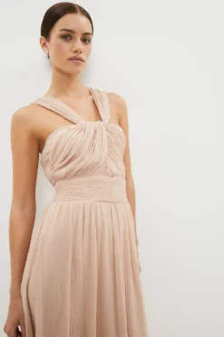 Coast Petite Twist Bardot Chiffon Maxi Dress