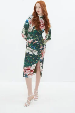 Coast Alexandra Gallagher High Neck Midi Dress