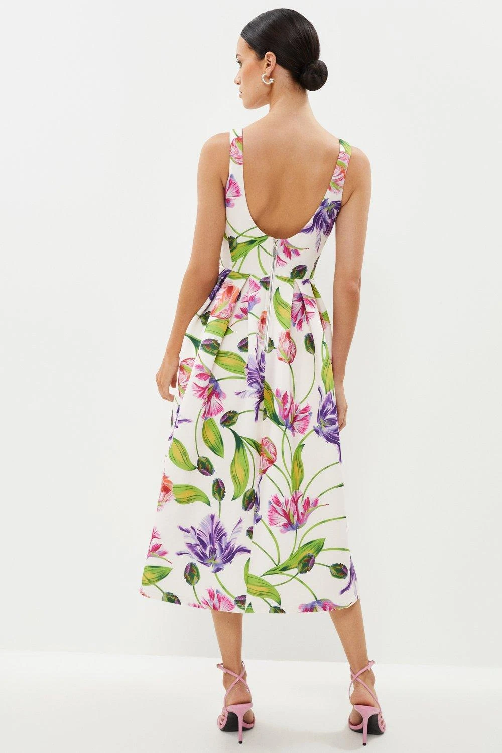 Coast Petite Tulip Full Skirt Midi Dress - Image 3