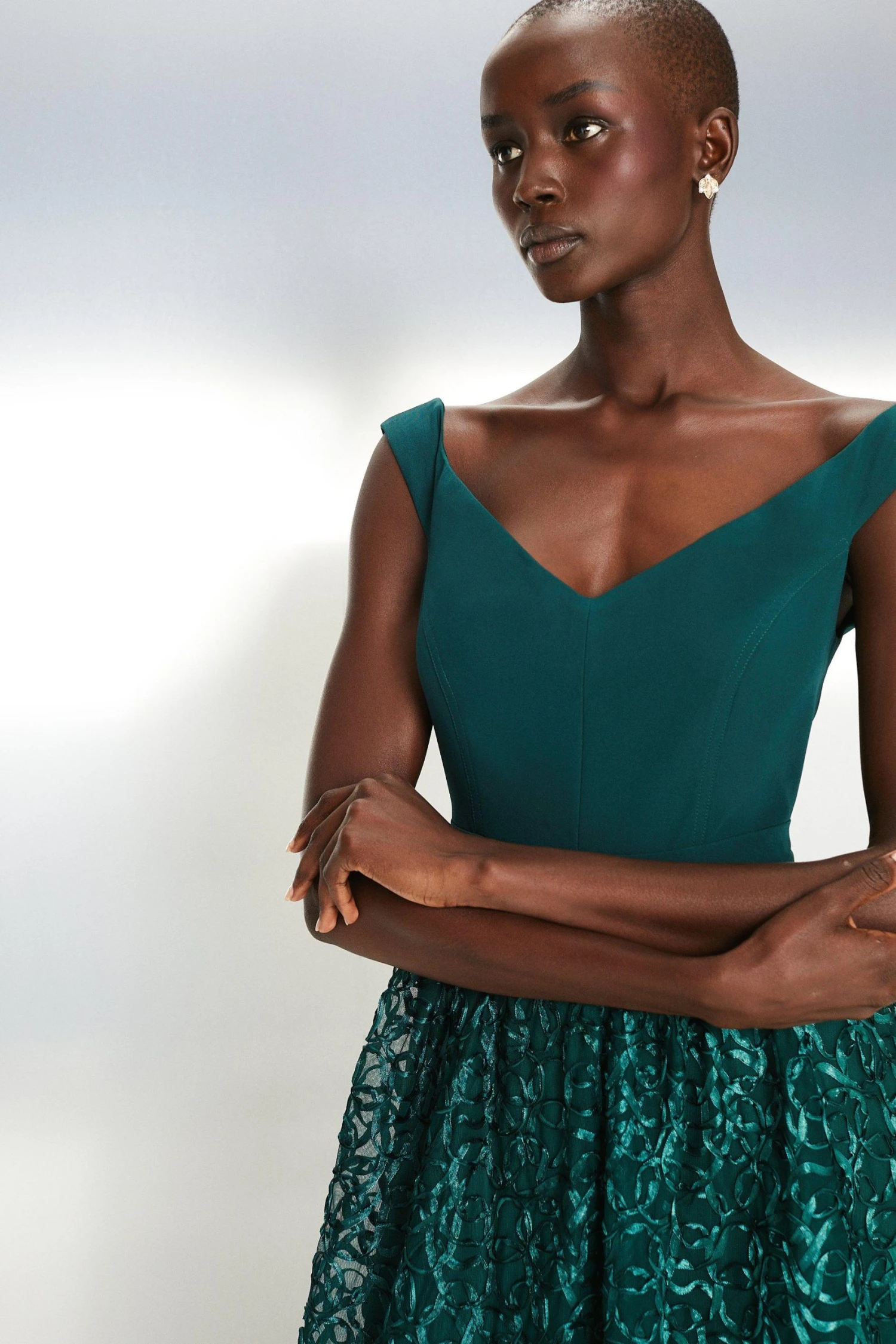 Coast Off Shoulder Embroidered Skirt Maxi Dress - Image 2