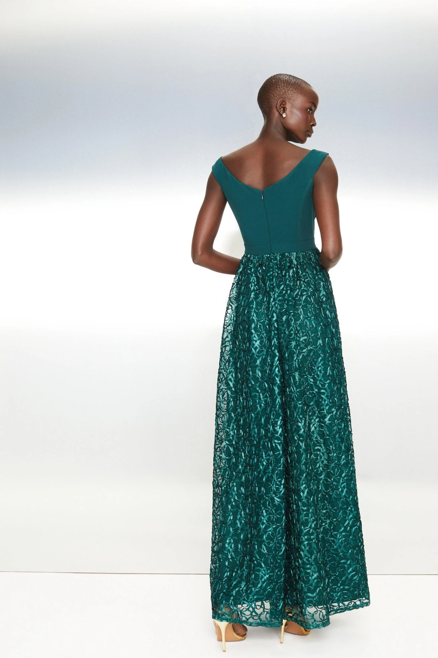 Coast Off Shoulder Embroidered Skirt Maxi Dress - Image 3