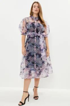 Coast Plus Size Organza Shirt Dress