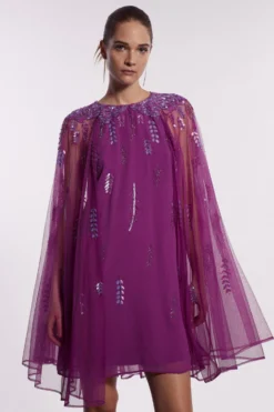 Coast Embellished Cape Mini Dress