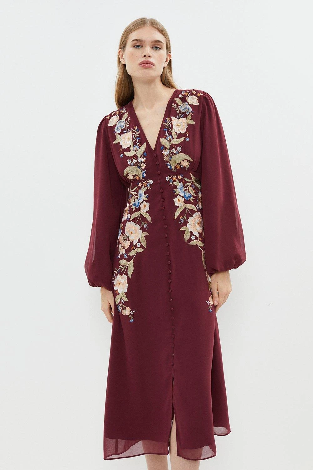 Coast Mirrored Orchid Button Through Midi Dress