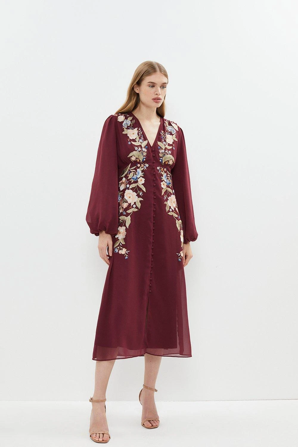 Coast Mirrored Orchid Button Through Midi Dress - Image 2