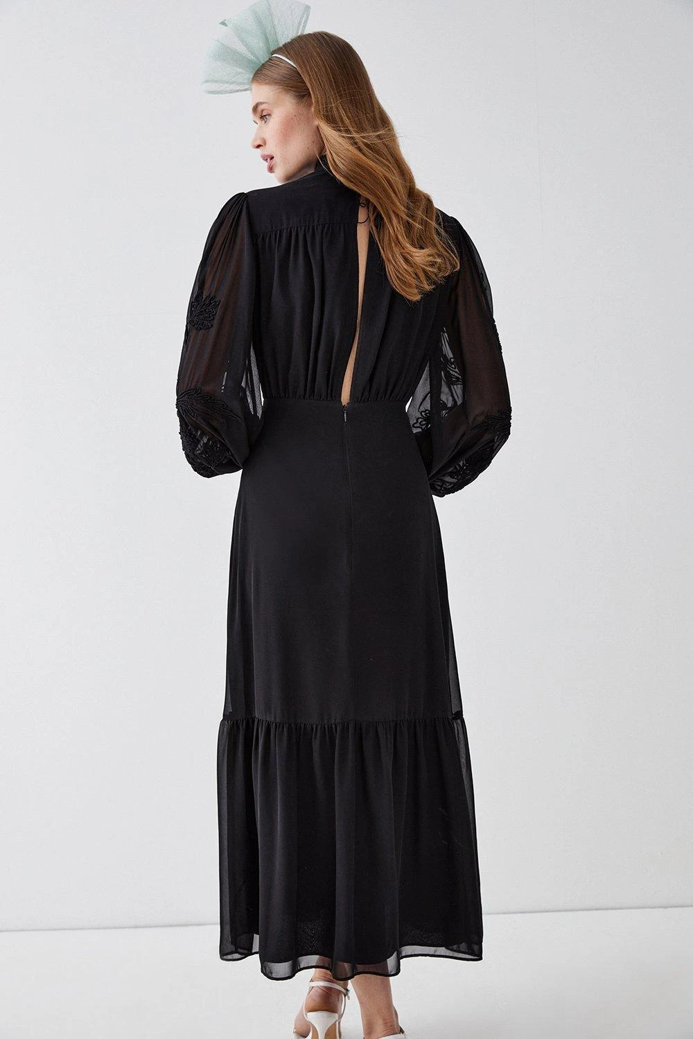 Coast Corded Floral Embroidery Midi Dress - Image 5