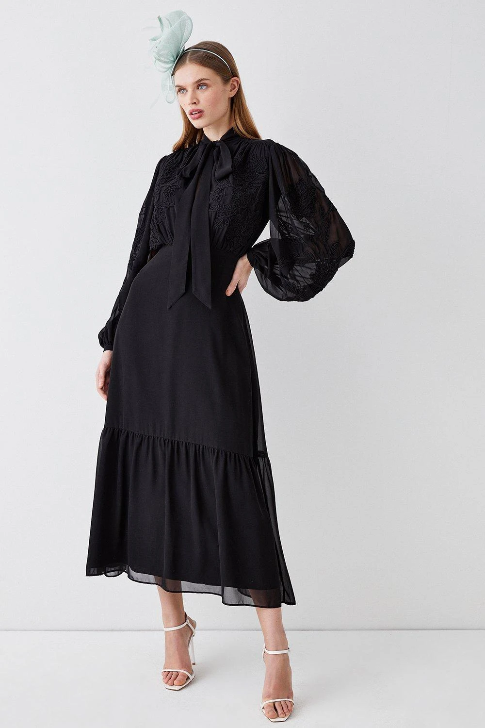 Coast Corded Floral Embroidery Midi Dress - Image 6