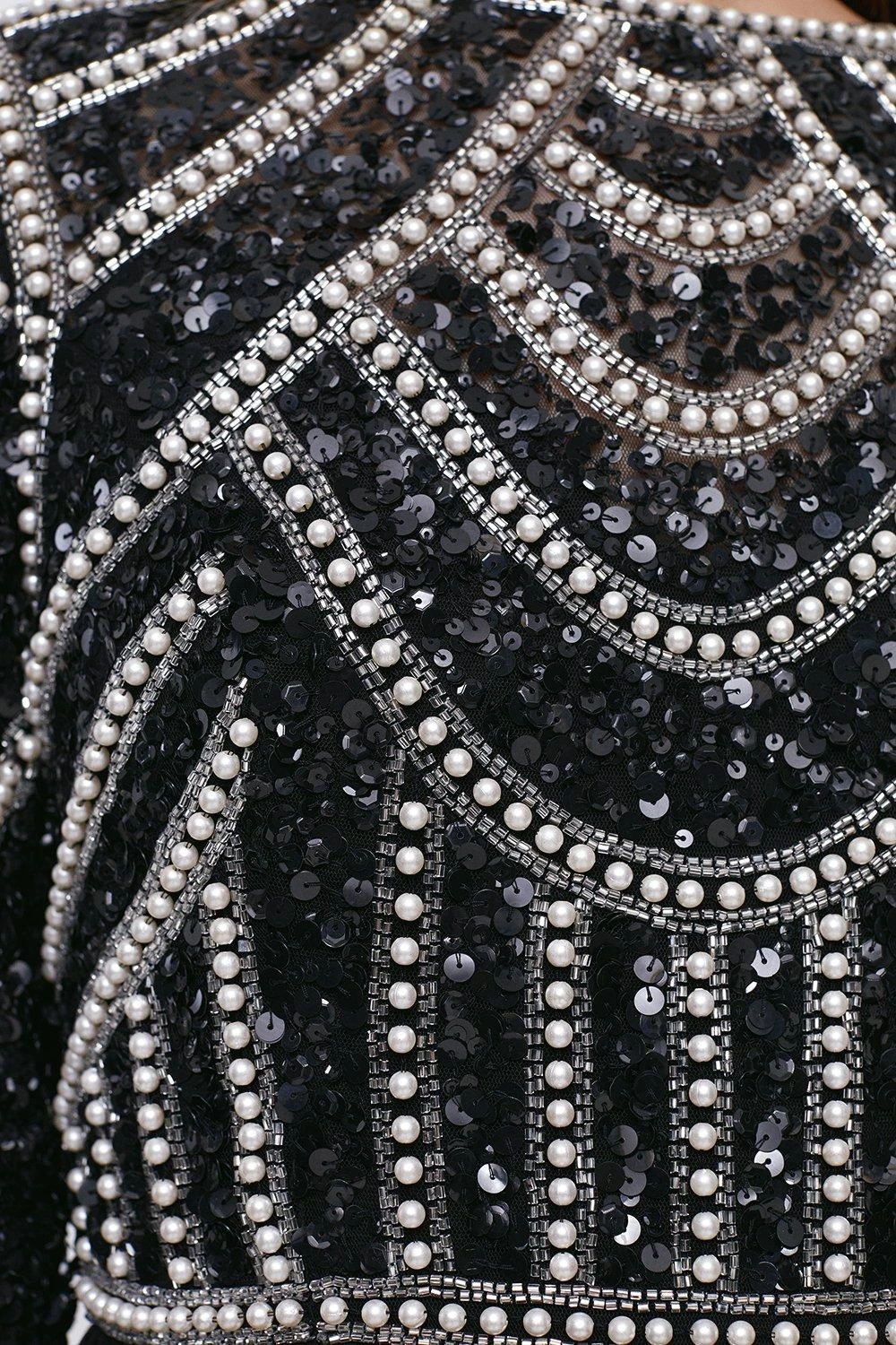 Coast Pearl Embellished Bodice Tulle Skirt Dress - Image 5