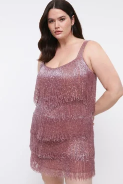 Coast Plus Premium Embellished Fringe Mini Dress