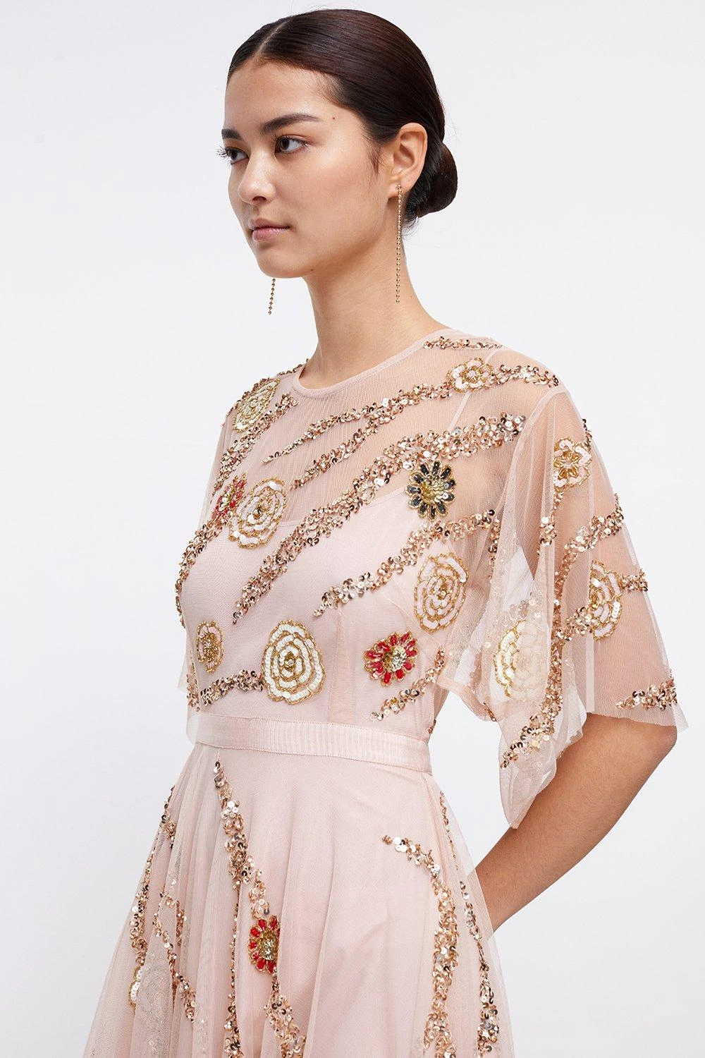 Coast Petite Midi Dress With Embellished Flower - Image 2