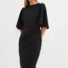 Coast Flare Sleeve Crepe Wrap Pencil Dress