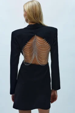 Coast Premium Blazer Dress With Diamante Chain