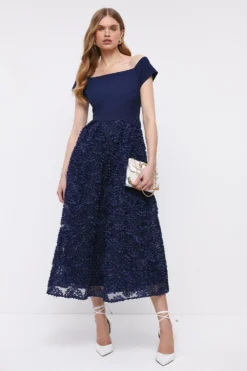 Coast 3d Confetti Skirt Bardot Top Midi Dress