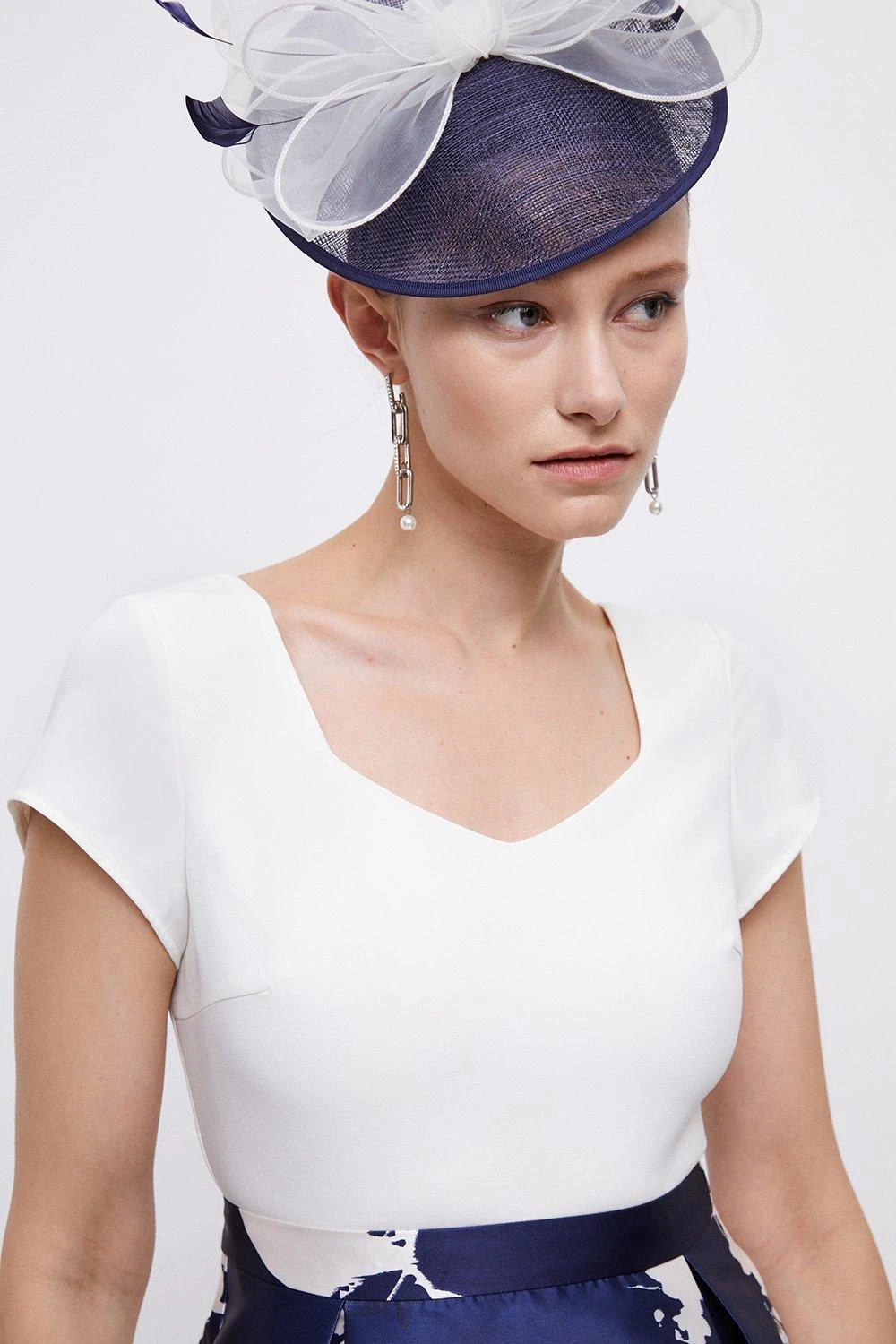 Coast 2 In 1 Midi Dress With Twill Skirt & Crepe Bodice - Image 3