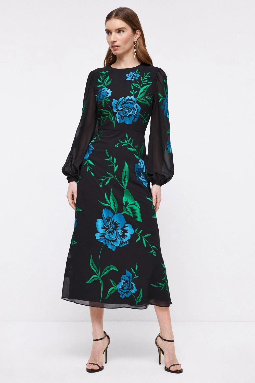 Coast Petite Blooming Marigold Embroidered Dress