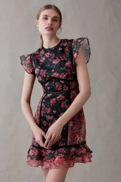 Coast Mini Dress In Organza With Tiers