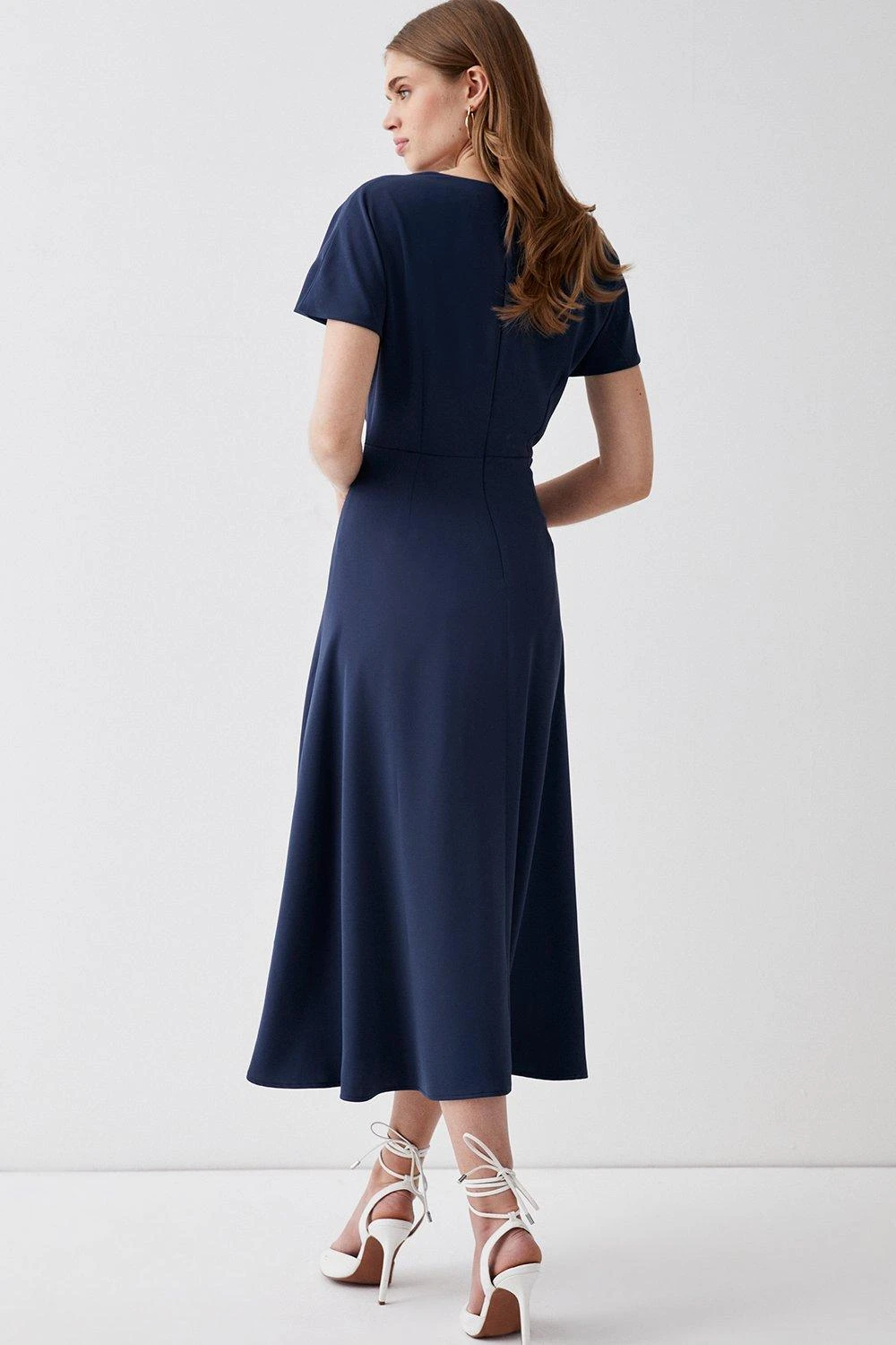 Coast Midi Dress With High Neck & Flare Skirt - Image 3