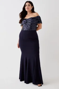 Coast Plus Size Sequin Top Bodycon Bridesmaid Maxi Dress