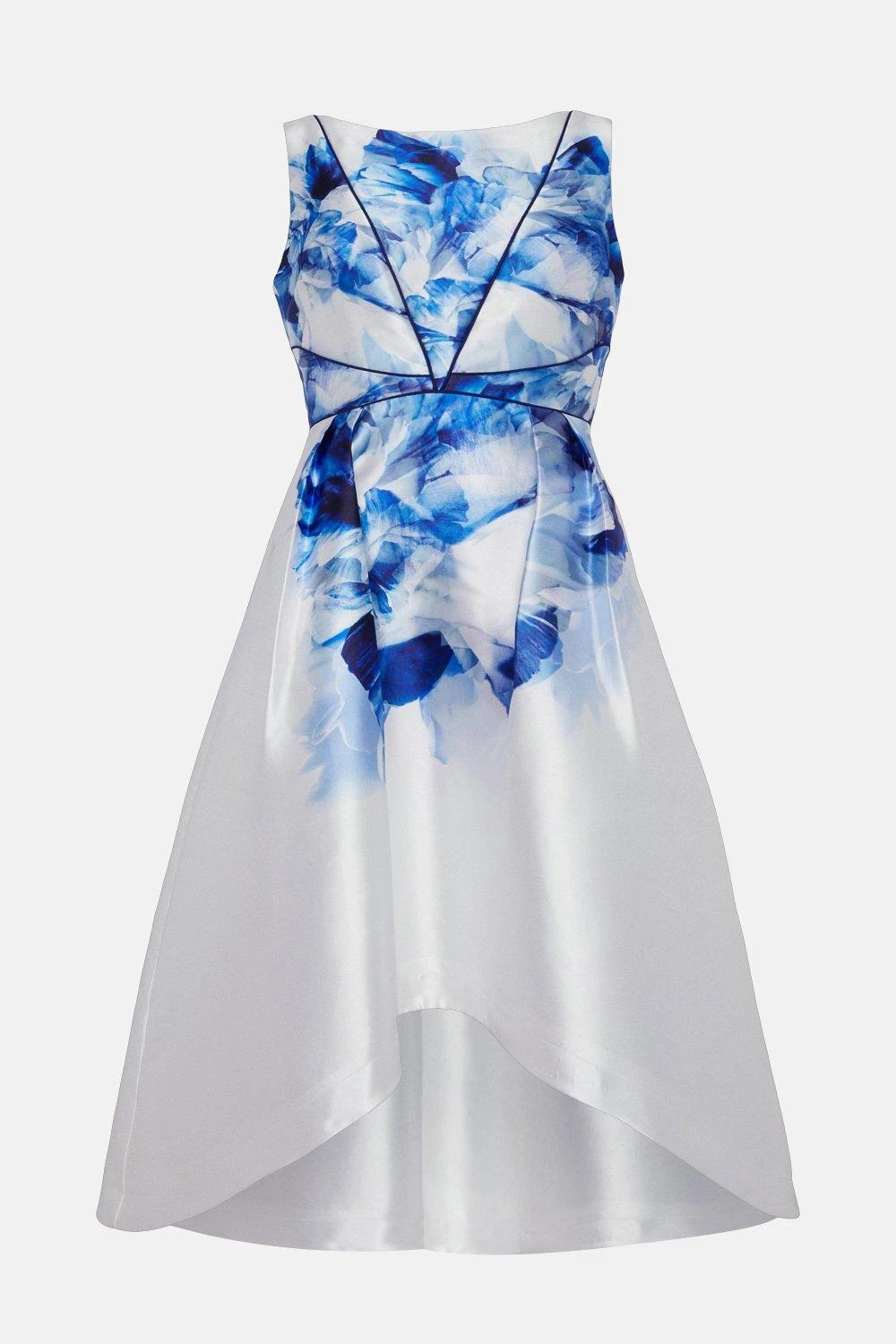 Coast Dip Back Midi Dress In Twill With Piping - Image 4