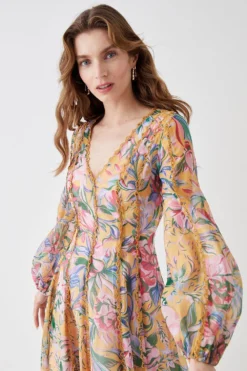 Coast Alexandra Farmer Trim Detail Midi Dress