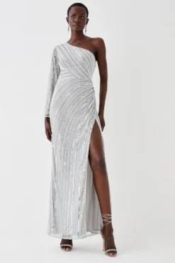 Coast One Shoulder Embellished Maxi Dress