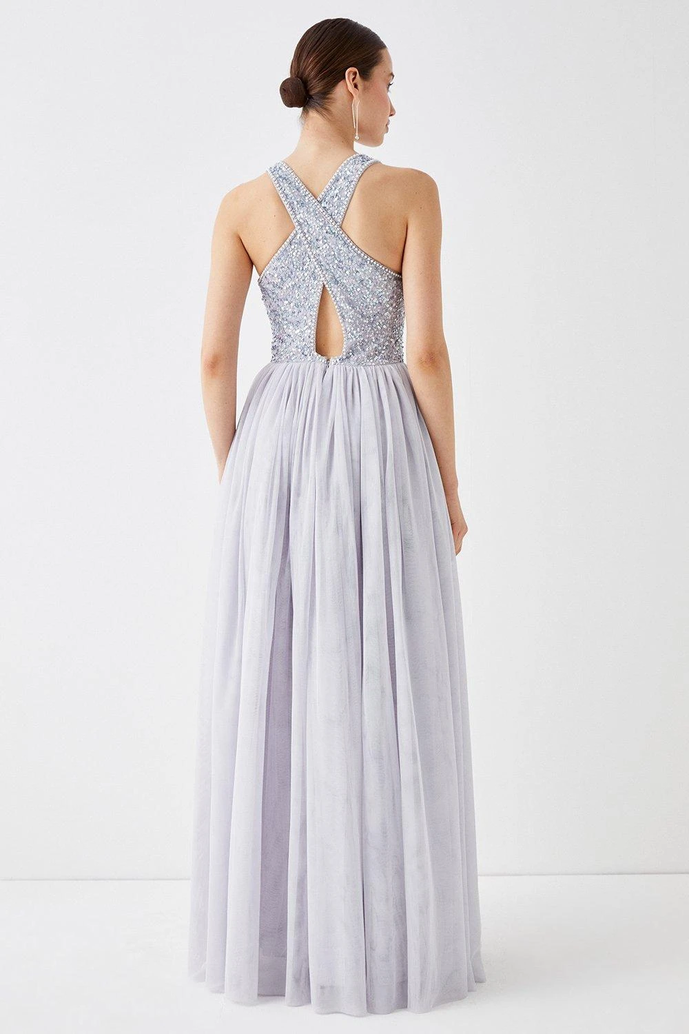 Coast Tulle Embellished Bodice Maxi Prom Dress - Image 3