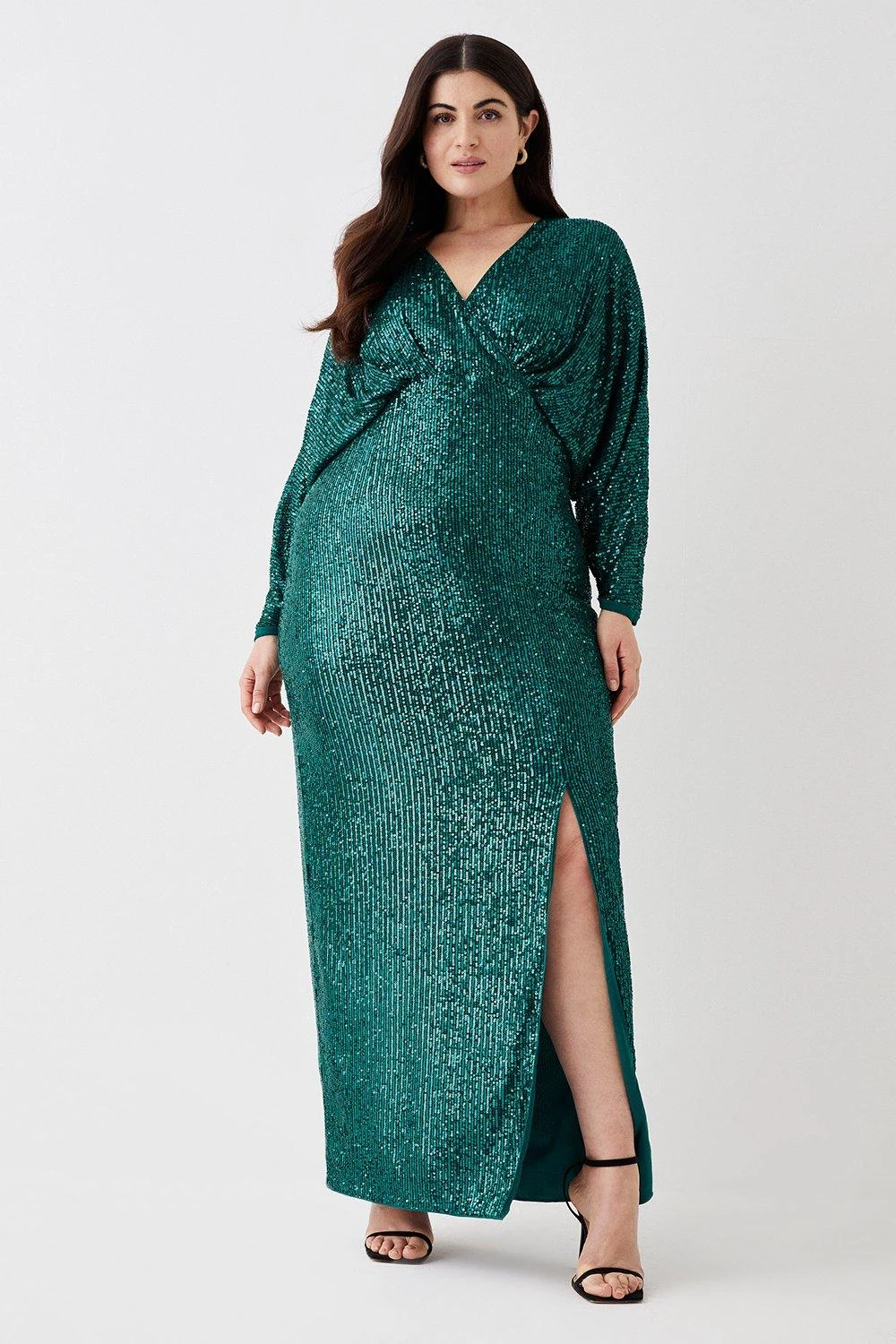 Coast Plus Size Sequin Cross Front Maxi Dress