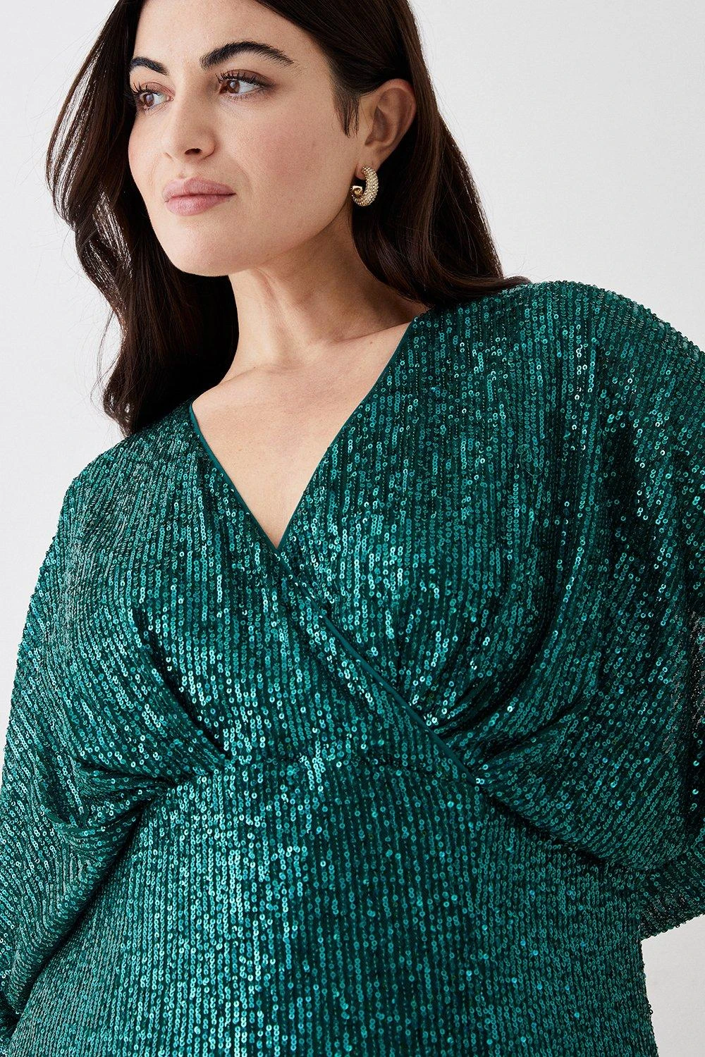 Coast Plus Size Sequin Cross Front Maxi Dress - Image 2