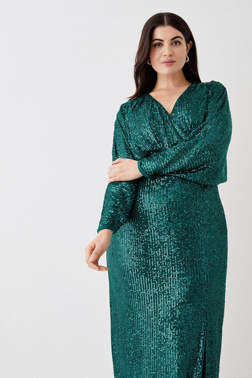 Coast Plus Size Sequin Cross Front Maxi Dress - Image 4