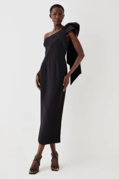 Coast One Shoulder Bow Pencil Dress