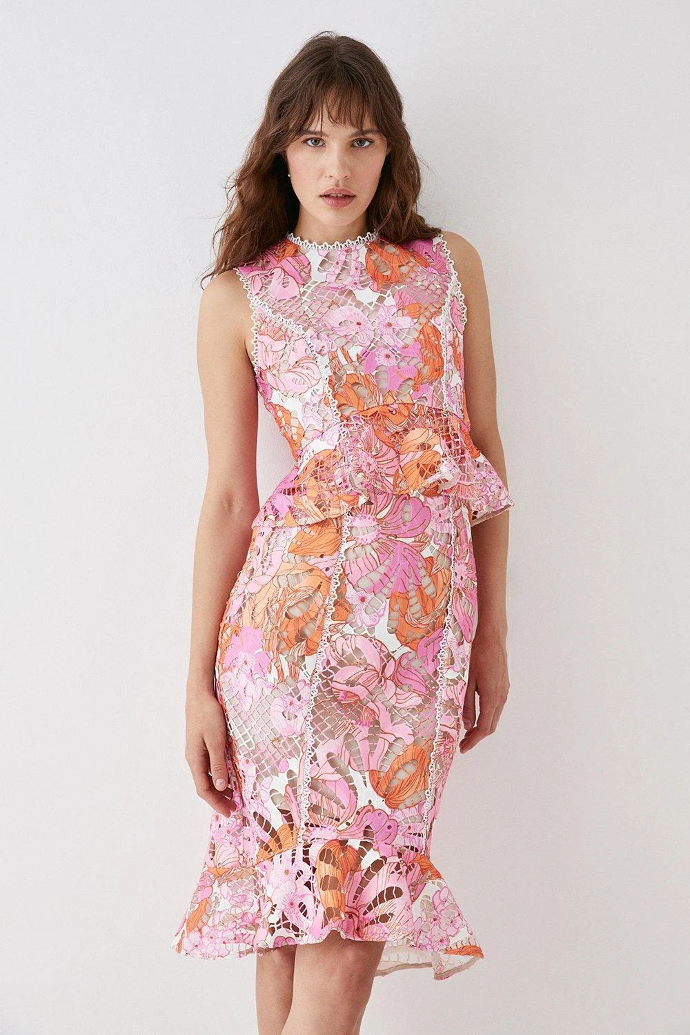 Coast Lace Midi Dress With Cut Out Back