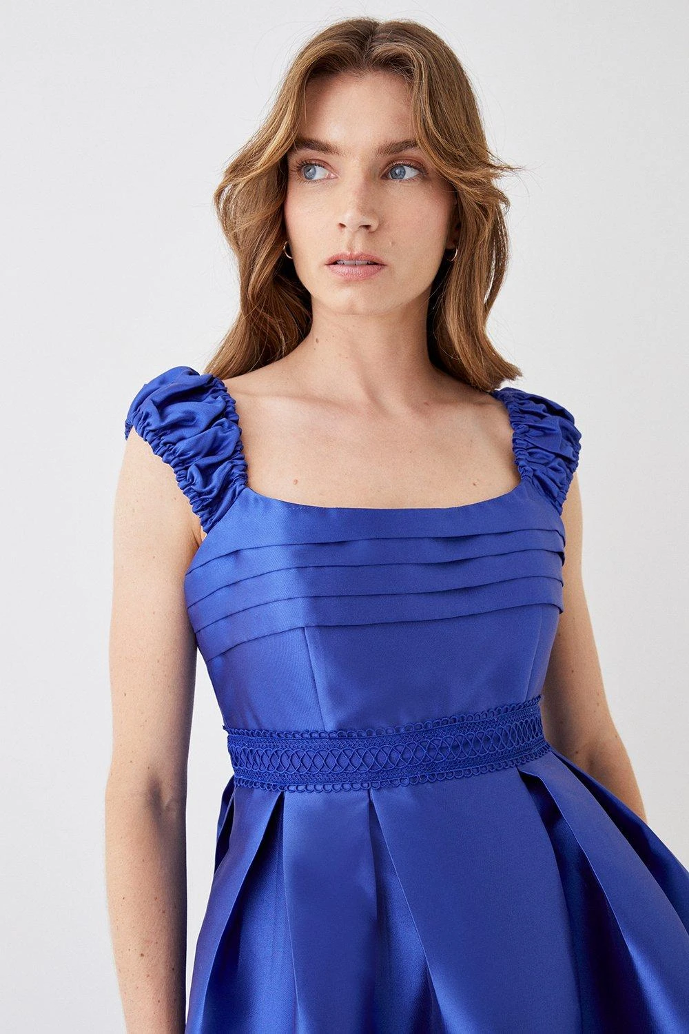 Coast Lace Trim Twill Midi Dress - Image 2