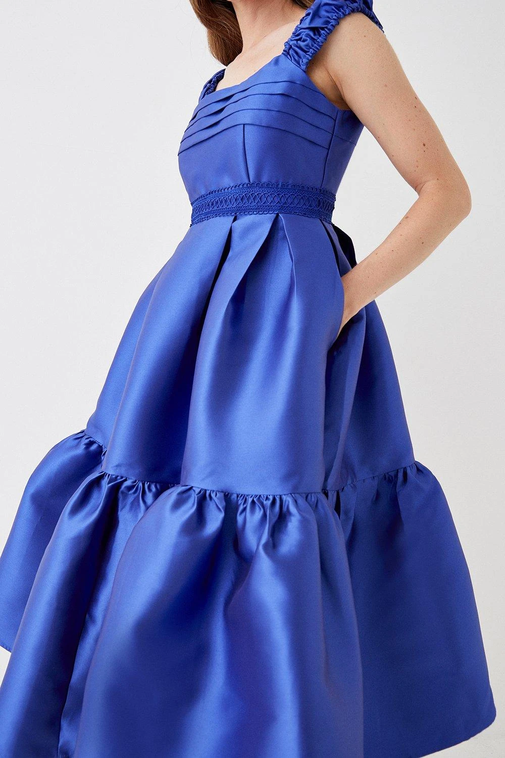 Coast Lace Trim Twill Midi Dress - Image 4