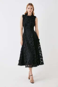 Coast The Collector Applique Lace Midi Dress
